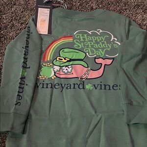 Vineyard Vines boys Green St. Paddy's Day Long Sleeve Tee!  New. 2T